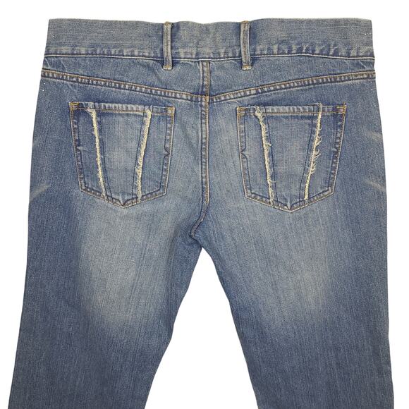 Old Navy Jeans Womens 10 Blue Denim Bootcut Special Edition Distressed Vtg Y2k - Picture 11 of 16